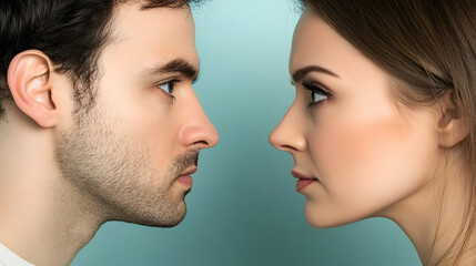 people looking at each other with a rivalrous tone