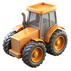Obraz premium 3D Digital Art Tractor PNG – Transparent Cutout Farm Vehicle