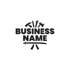 Historical Battel Logo with Swords, Knives, and Axes