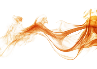 Bright Fiery Swirl of Orange and Yellow Flames. Isolated on a Transparent Background