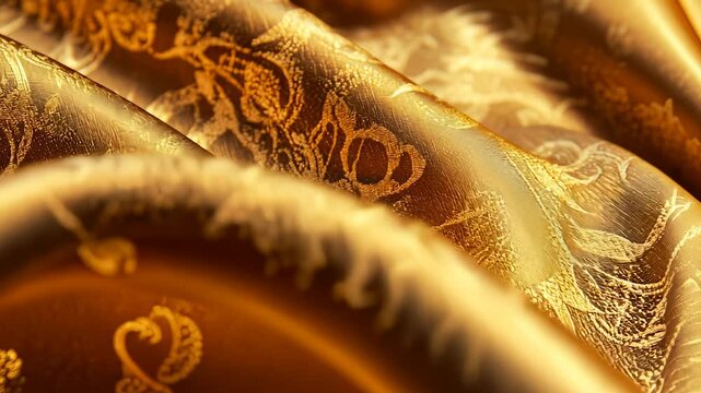 Golden fabric background. A golden gold background. Beautiful texture of shiny texture of luxury. Background of golden lifestyle fabric