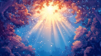 Fototapeta premium Exploration of Luminescent Enchantment in the Depths of a Fan - Stock Photo