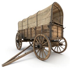 old carriage on white background