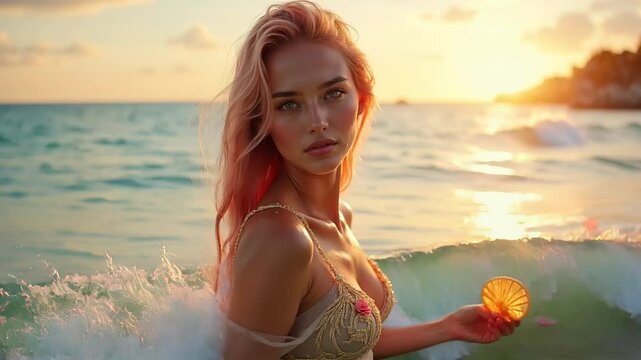 Aphrodite &ndash; The Oceanic Goddess Gazing at the Horizon &ndash; Cinematic Art