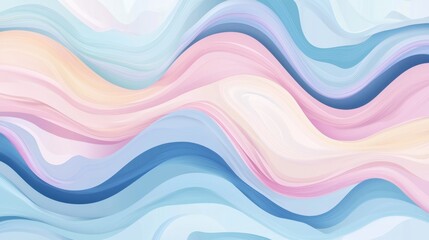 Retro-inspired abstract horizontal background featuring colorful, wavy blue forms reminiscent of 60s and 70s design, with a trendy pastel marble effect for covers and backdrops.