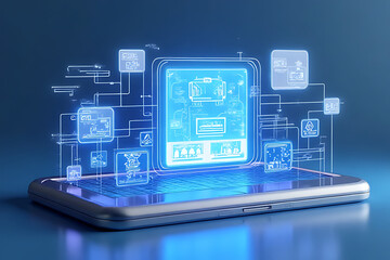 Innovative technology action digital environment data visualization content futuristic viewpoint