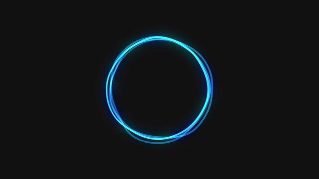 3d render of a glowing neon sign symbol in a circle. Futuristic audio spectrum in 4k. Seamless loop animation of moving sound wave for music