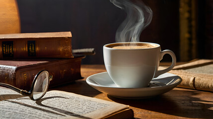 cup of coffee and newspaper