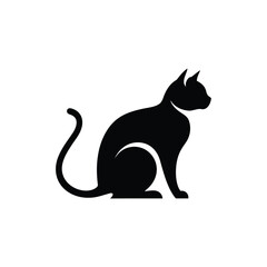 Elegant Black Cat Silhouette Logo Vector Illustration for Pet Businesses, Designs, and Branding Projects