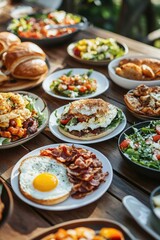 Outdoor Buffet Spread of Various Dishes