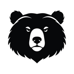 Powerful Black Bear Head Logo Vector Illustration for Branding and Design Projects