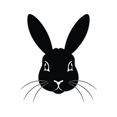 Elegant Black Rabbit Silhouette Vector EPS Illustration for Logos, Designs, and Prints