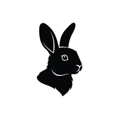 Elegant Black Rabbit Silhouette Vector Illustration for Logo, Branding, and Design Projects