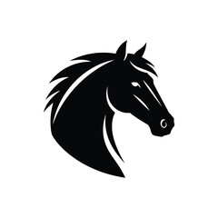 Majestic Black Stallion Head Logo Elegant Vector Illustration for Branding and Design Projects