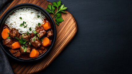 Beef Stew with Rice Cozy Autumn Dinner.