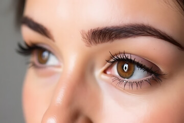Fototapeta premium Captivating close-up of brown eyes studio portrait photography soft lighting artistic expression