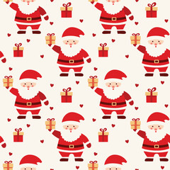Christmas seamless pattern with santa claus illustration