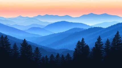 Obraz premium Stunning Mountain Range at Sunrise/Sunset