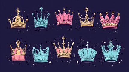 Elegant Queen Crown Sketch for Graffiti Art Inspiration