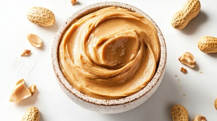 Creamy Peanut Butter PNG, Smooth Spread Texture, for Breakfast Branding, Layered PSD File.