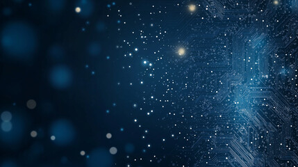 Cosmic Connections: An abstract depiction of interconnected networks amidst a sea of stars, highlighting data flow and technological innovation.