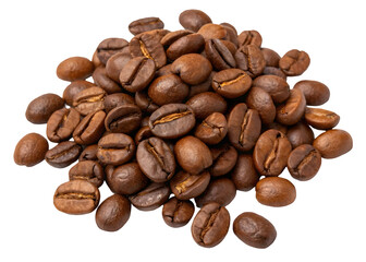 Obraz premium Coffee Beans on White PNG – Transparent Cutout Coffee Image