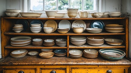 Rustic Ceramic Bowls and Plates Collection