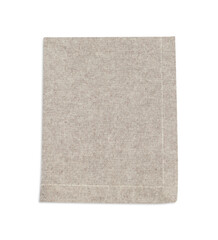 One grey folded napkin isolated on white, top view