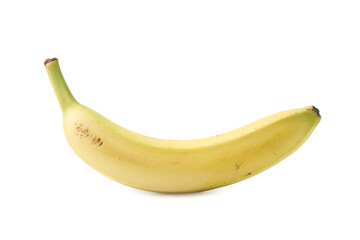 One whole ripe banana isolated on white