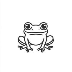 Minimalist Frog Illustration: A Simple and Clean Amphibian Design