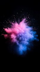 Naklejka premium An explosion of vibrant colorful powder against a dark background