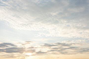 Serene Sunset Sky Soft Clouds Golden Hour Peaceful Atmosphere