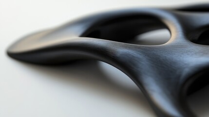 Obraz premium Abstract black organic design detail on white background