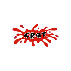 The writing crot is drowning in red water droplets