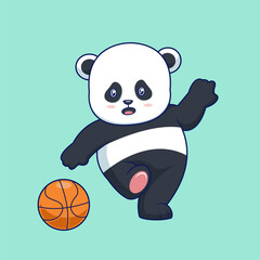 Panda Playing Basketball