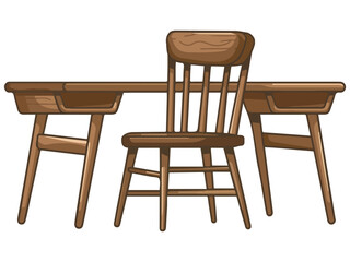 Illustration of a study desk��