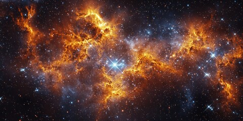 A fantasy cosmic background with radiant celestial dust and intergalactic energy