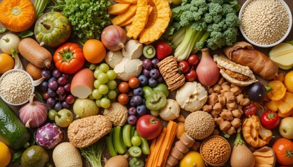 Colorful Array of Fresh Vegetables and Fruits
