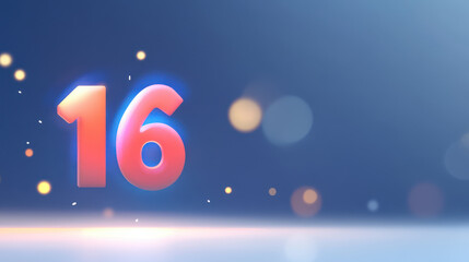 Number 16 in a Futuristic Setting