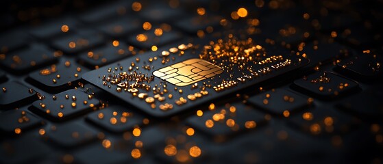 Chip Card on Keyboard.