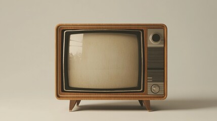 vintage tv,retro tv on light gray background.