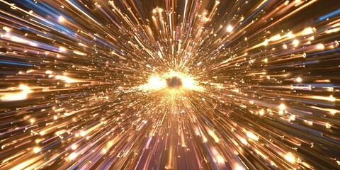 A high-speed tunnel where glowing lights blur into streaks of motion