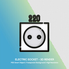 Electric Socket 3D Render with OSS Mark