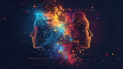 Abstract depiction of psychology of advertising where emotional appeal storytelling and persuasion techniques are represented in a radiant prototype