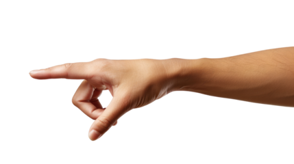 Pointing Hand: A close-up shot of a human hand, with a finger extended pointing towards an unseen subject. Demonstrating direction and communication, and invites the viewer to imagine the narrative