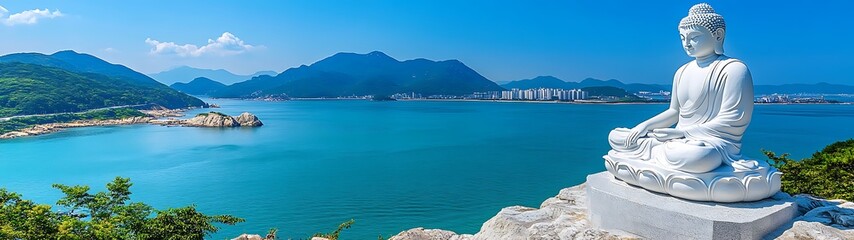 Buddha Statue Coastal View.