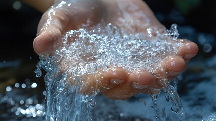 Fototapeta premium save water on your hand