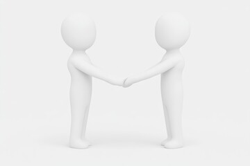 Two simple figures shaking hands.