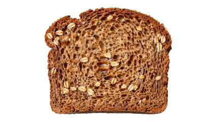 Grain Bread's Slice: A close-up shot of a slice of multigrain bread, revealing the texture and ingredients of the wholesome loaf.