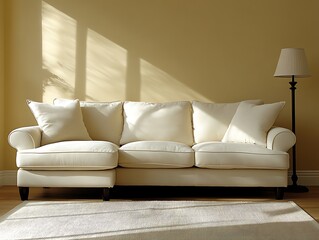 Beige Sofa Sunlight Room.